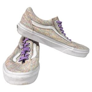 Vans Old Skool Rainbow Jersey Multicolor White Womens US 8.5 men's US 7 shoe‎